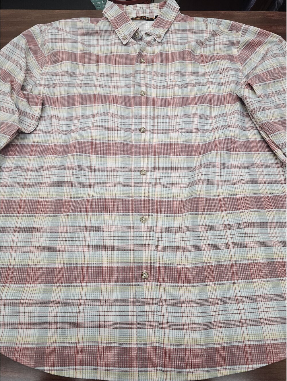Ridgecut Toughwear Men's XLT Plaid Button Down Shirt Tall Mesh Lined Work